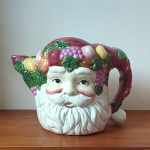 Fruit Adorned Santa Pitcher, Tea Pot Wangs International